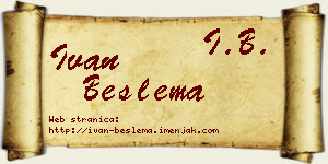 Ivan Beslema vizit kartica